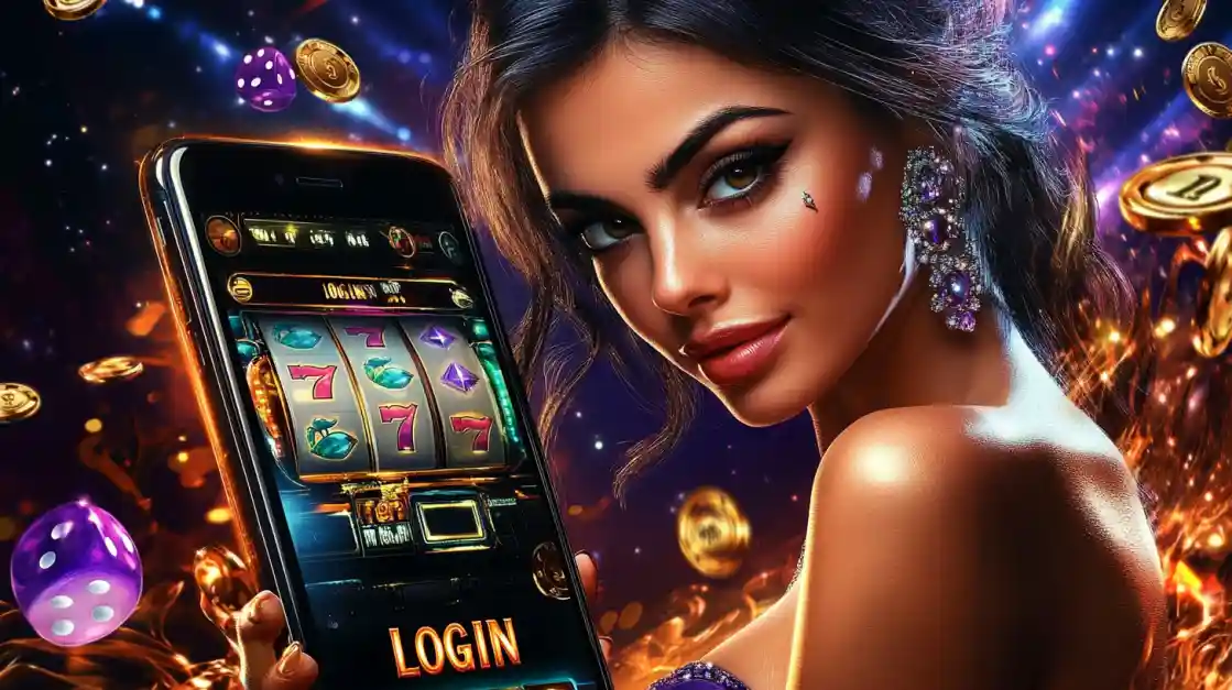 An elegant woman adorned in stunning gold attire and jewelry represents the luxurious and high-class gaming experience offered at the BD222 online casino.